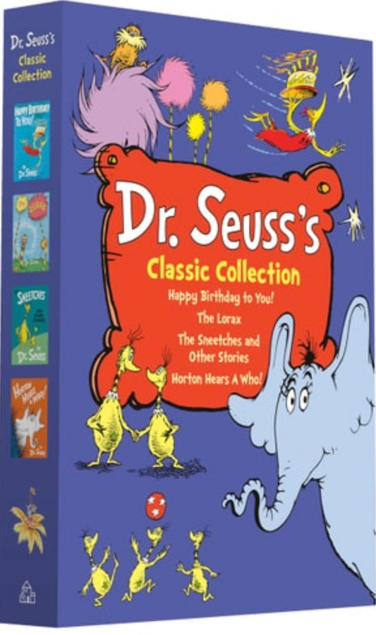 Dr. Seuss's Classic 4-Book Boxed Set Collection Happy Birthday to You!; Horton Hears a Who!; The Lorax; The Sneetches and Other Stories